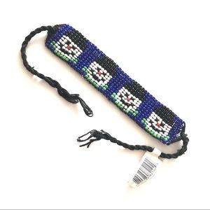 Beaded Snowman Tie Bracelet